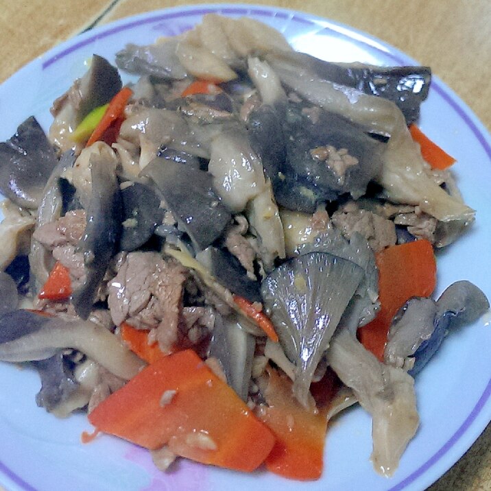 ひらたけと豚肉の炒め物